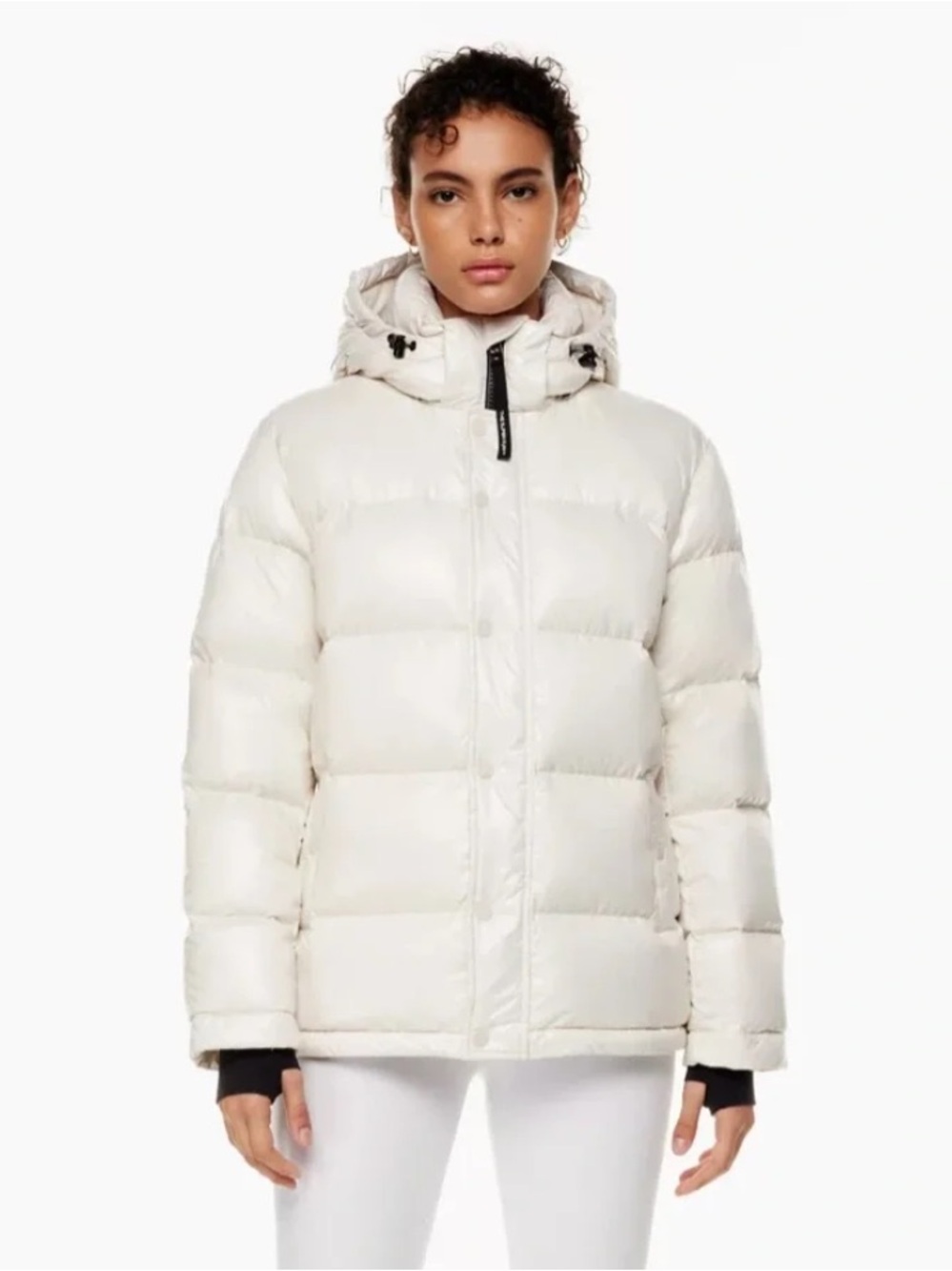 Aritzia Super Puff Pearl White Puffer Jacket Down Winter Coat Women